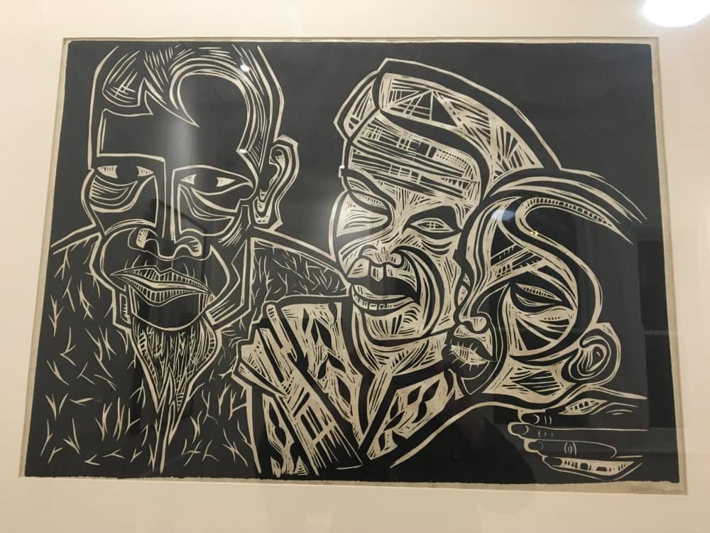 wood cut print - Vietnamese exhibition Lulu - May 2017
