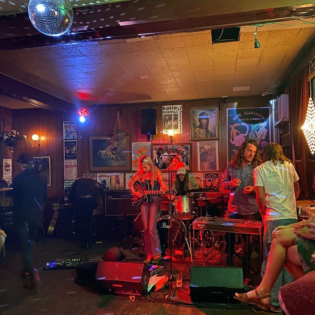Freya Josephine Hollick at the Gem 27/1/2024 - the band setting up their instruments to play