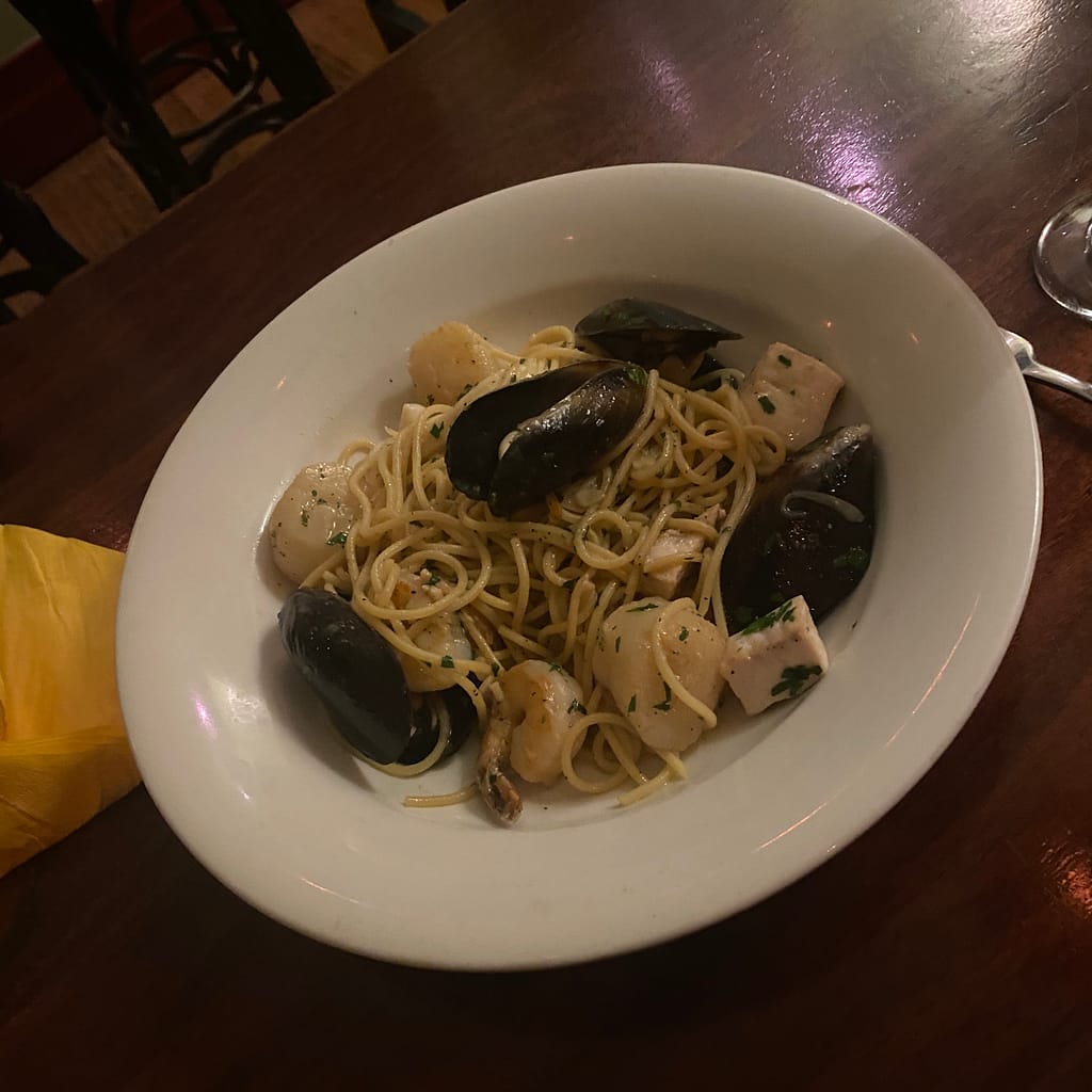 Spaghetti Marinara at the Napier Hotel Fitzroy