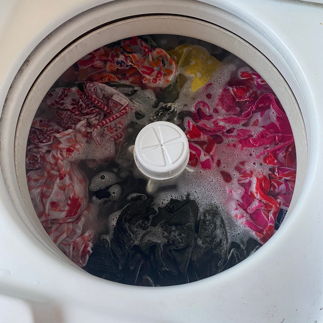 washing machine filled with delicates