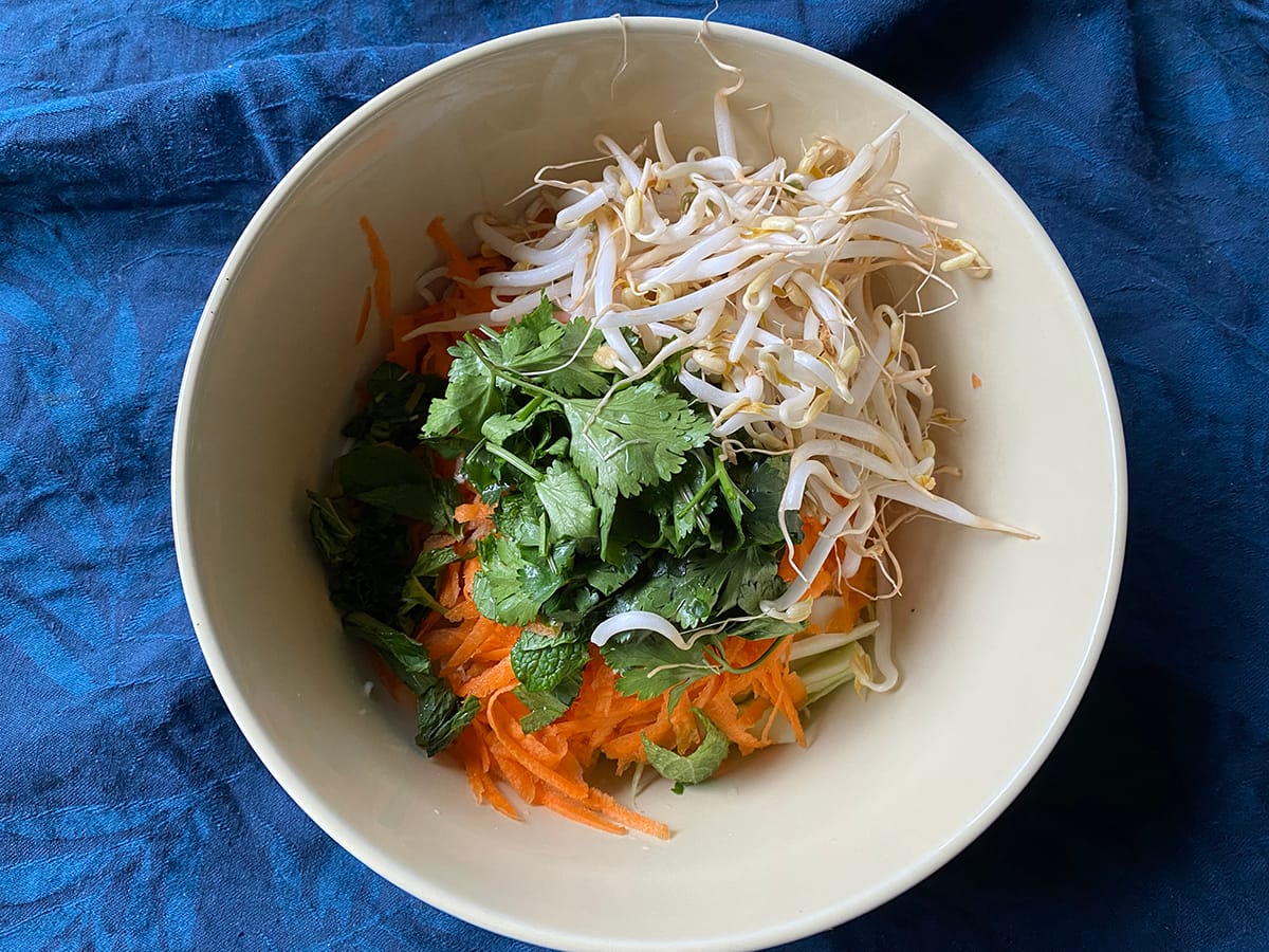 vietnamese slaw in a salad bowl