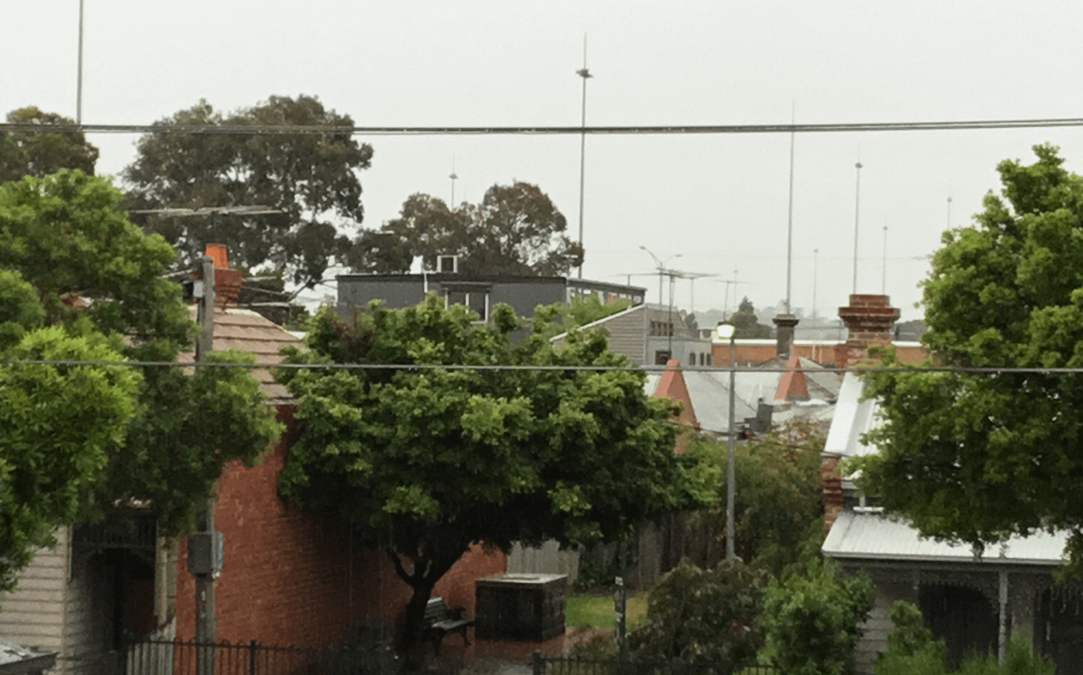Rainy day cool change in Melbourne
