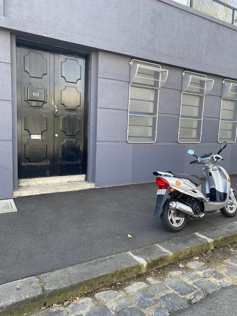 number 68 with scooter and LEAF outside