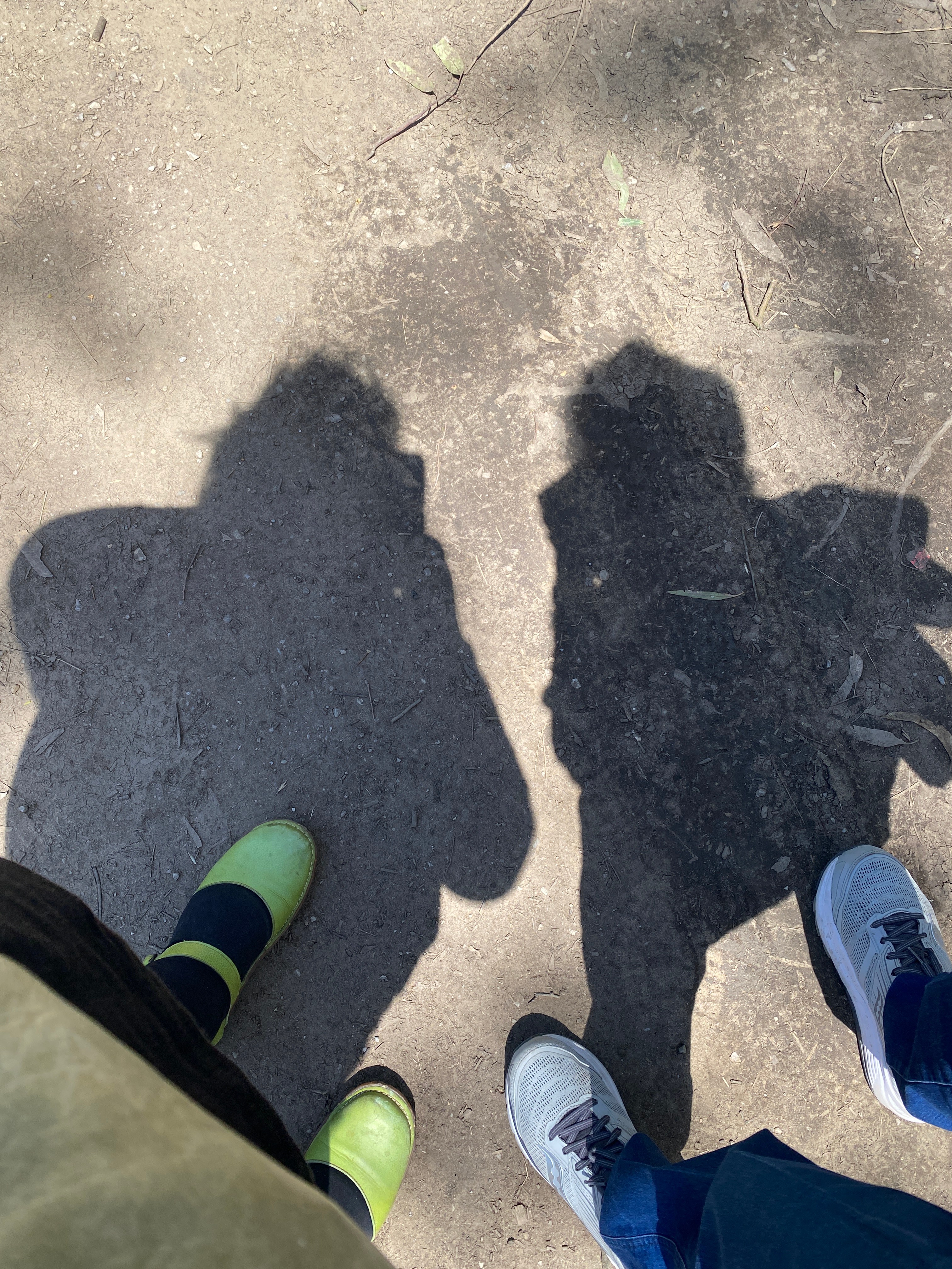 me and my client's shadows on a sunny friday - our shoes are also visible