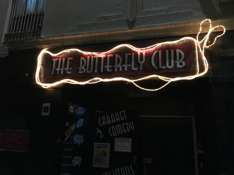 lights at the front of the butterfly club - melbourne city
