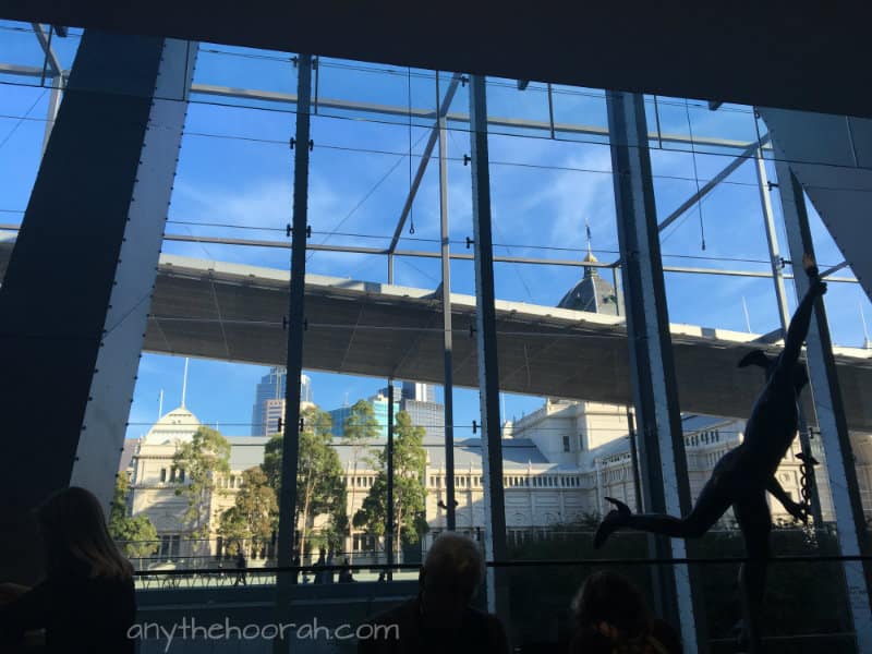 blue skies - exhibition building and silhouette museum