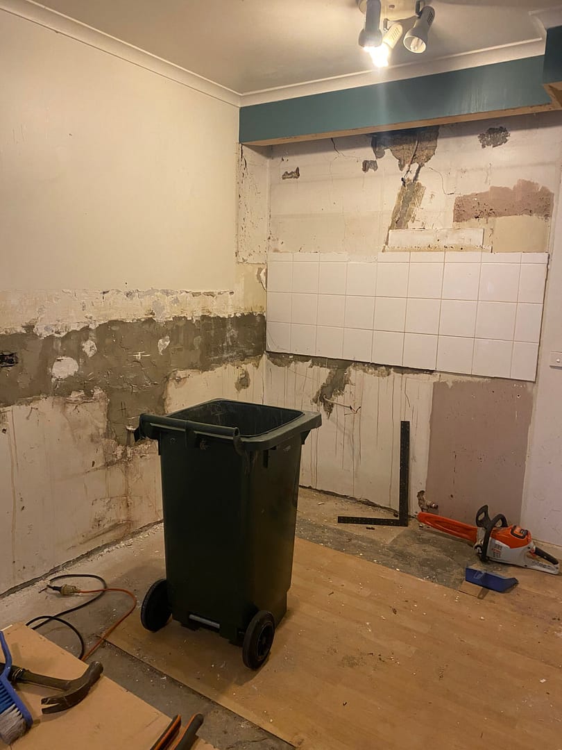 kitchen mostly demolished